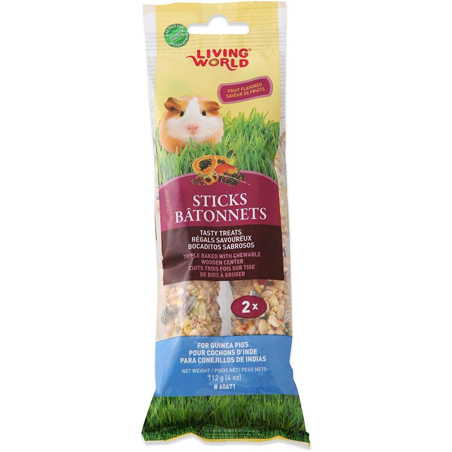 Living World Guinea Pig Stick Fruit Flavour - 112g - Small Animal Food Treats - Living World - PetMax Canada