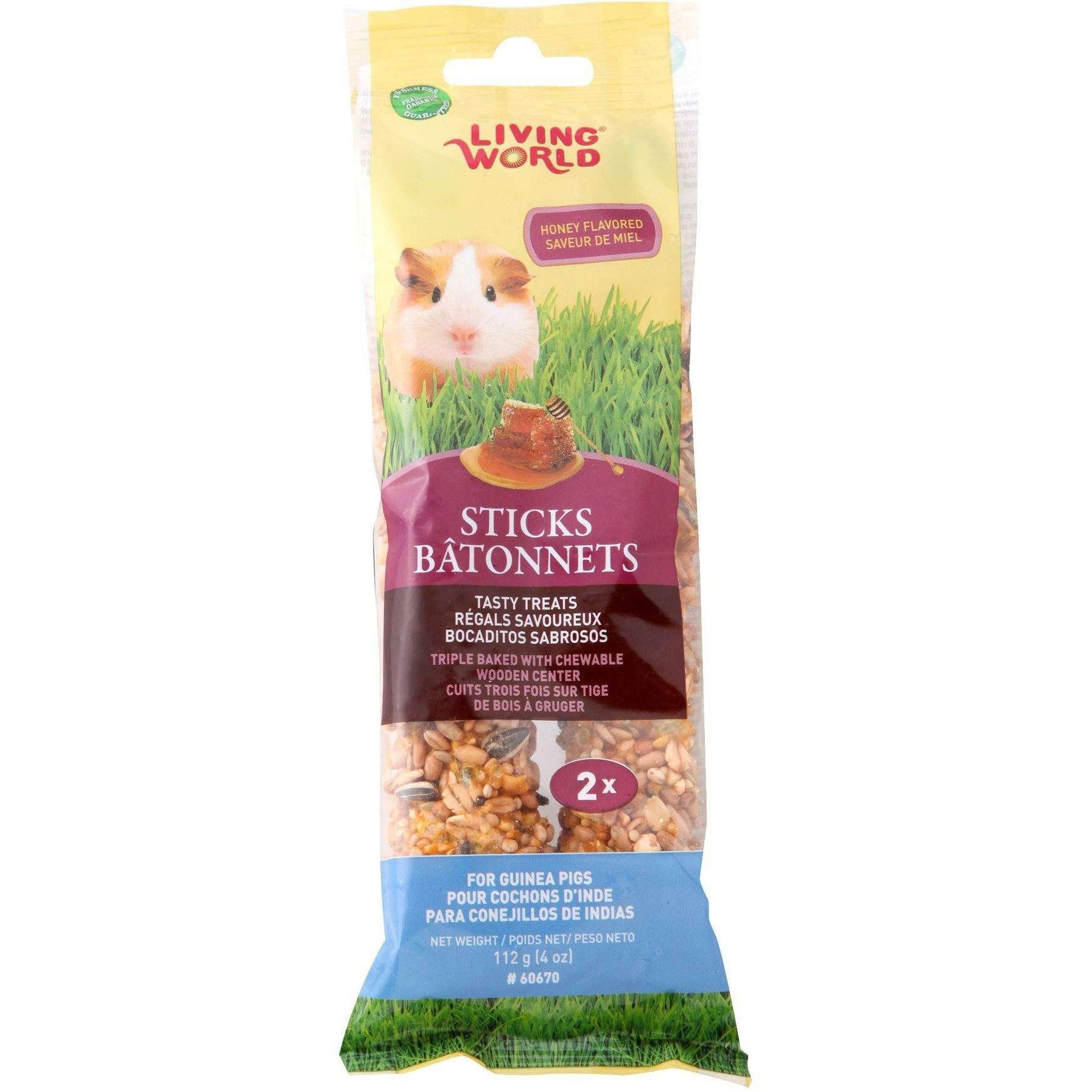 Living World Guinea Pig Stick Honey Flavour - 112g - Small Animal Food Treats - Living World - PetMax Canada