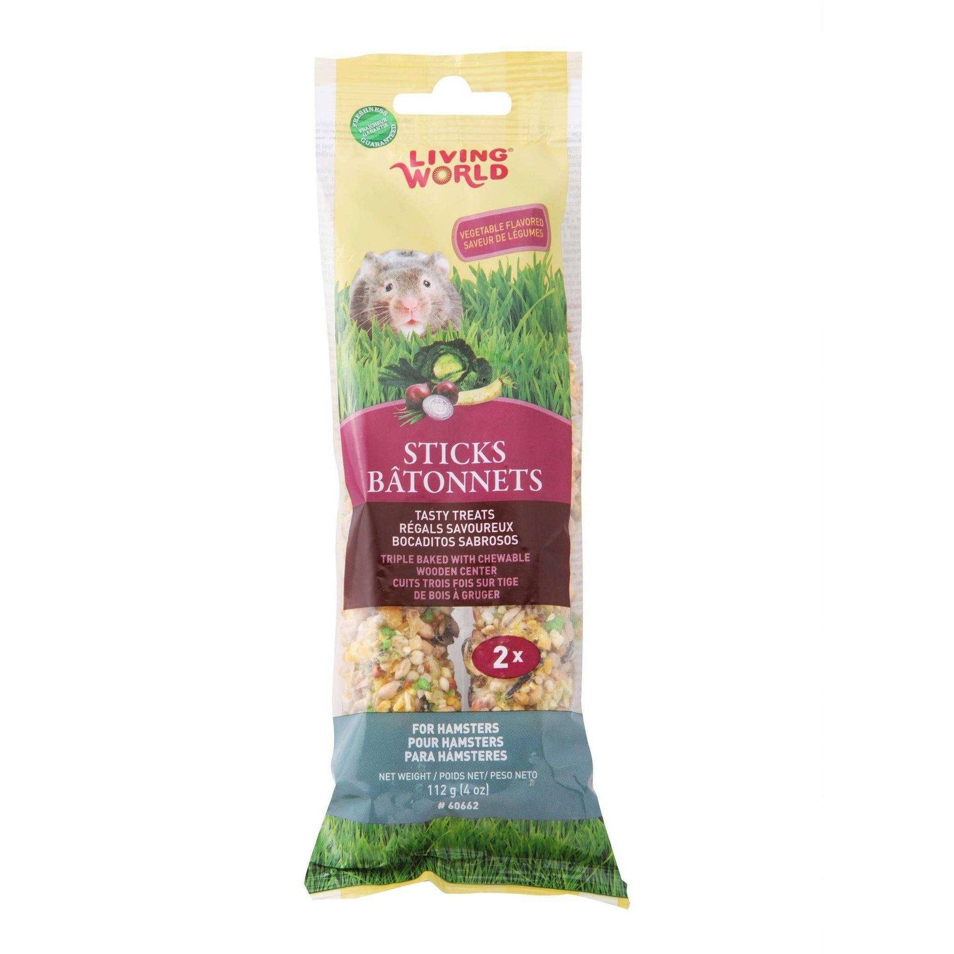 Living World Hamster Stick Vegetable Flavour - 112g - Small Animal Food Treats - Living World - PetMax Canada