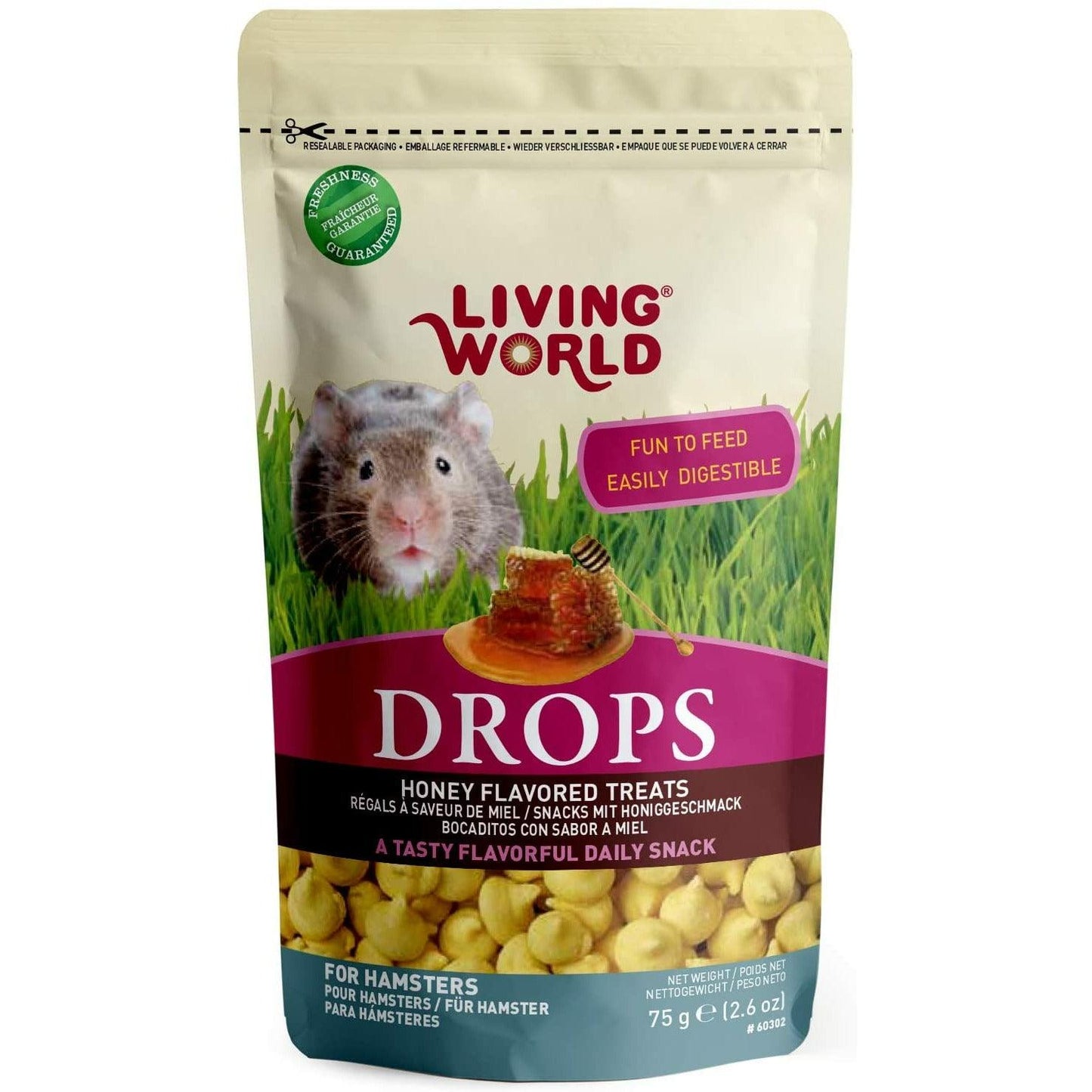 Living World Hamster Treat Honey Flavour - 75g - Small Animal Food Treats - Living World - PetMax Canada