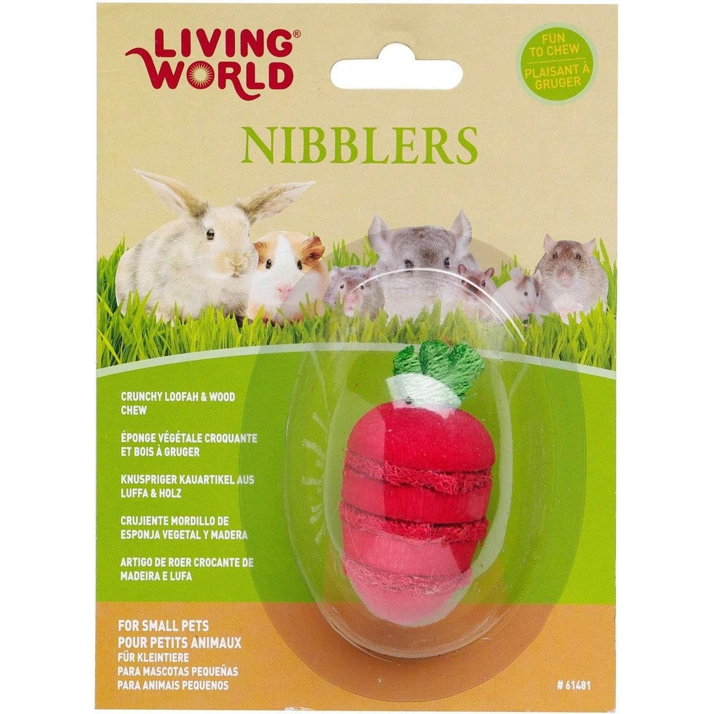 Living World Nibblers Stawberry Loofah & Wood - Default Title - Small Animal Chew Products - Living World - PetMax Canada