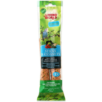 Living World Parakeet Vegetable Stick - 2 Pack - Bird Treats - Living World - PetMax Canada