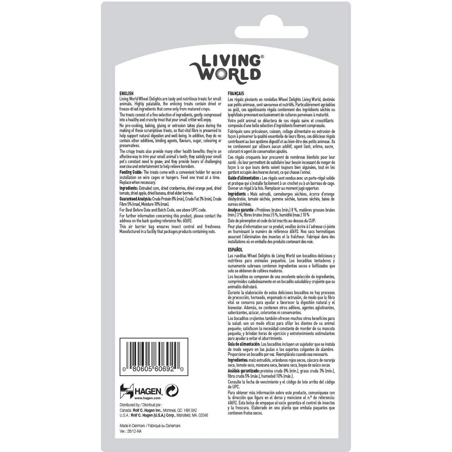 Living World Wheel Delights Apple, Banana & Orange - 2 Pack - Small Animal Food Treats - Living World - PetMax Canada