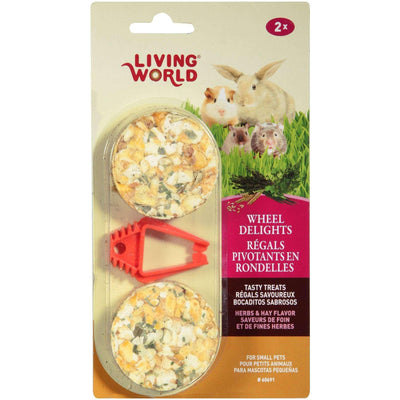 Living World Wheel Delights Herb Hay - 2 Pack - Small Animal Food Treats - Living World - PetMax Canada