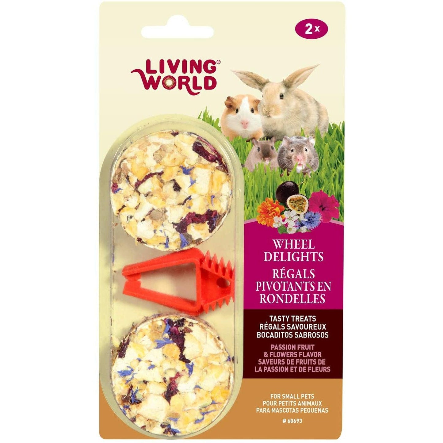 Living World Wheel Delights - Passion Fruit & Flowers - 2 Pack - Small Animal Food Treats - Living World - PetMax Canada