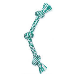 Mammoth Fresh Mint Triple Knot Rope Bone - Small - 15 inches - Dog Toys - Mammoth Rope Bones - PetMax Canada