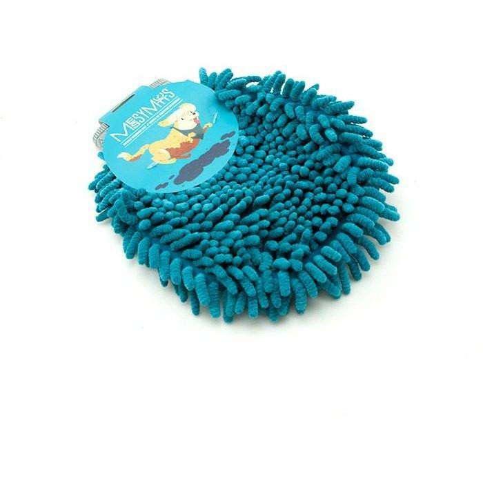 Messy Mutts Chenille Groom Mitt - Blue - Dog Grooming Products - Messy Mutt - PetMax Canada