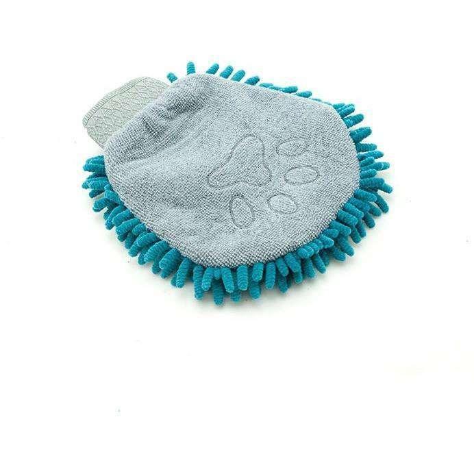 Messy Mutts Chenille Groom Mitt - Blue - Dog Grooming Products - Messy Mutt - PetMax Canada