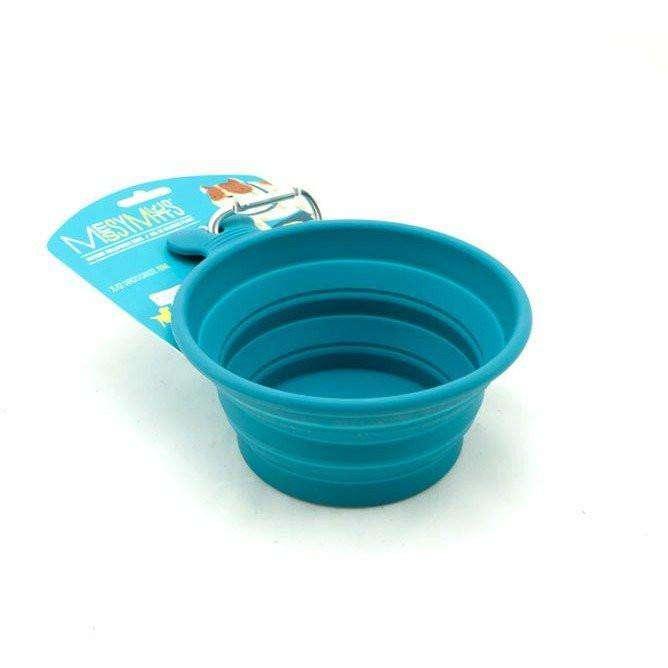 Messy Mutts Silicone Collapsible Bowl - Medium / Blue - Silicone - Messy Mutt - PetMax Canada