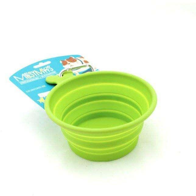 Messy Mutts Silicone Collapsible Bowl - Medium / Green - Silicone - Messy Mutt - PetMax Canada