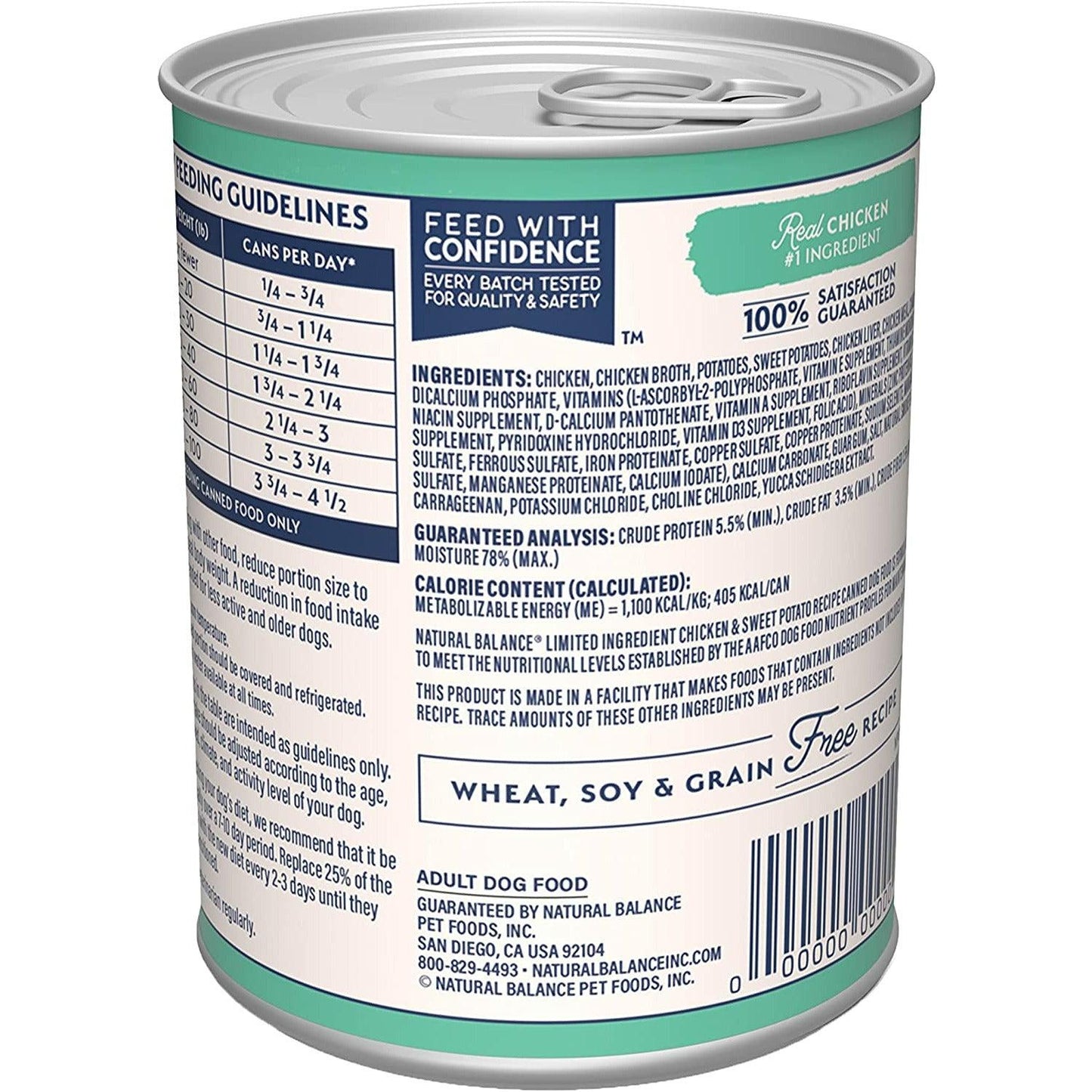 Natural Balance Canned Dog Food Chicken & Sweet Potato - 396g - Canned Dog Food - Natural Balance - PetMax Canada