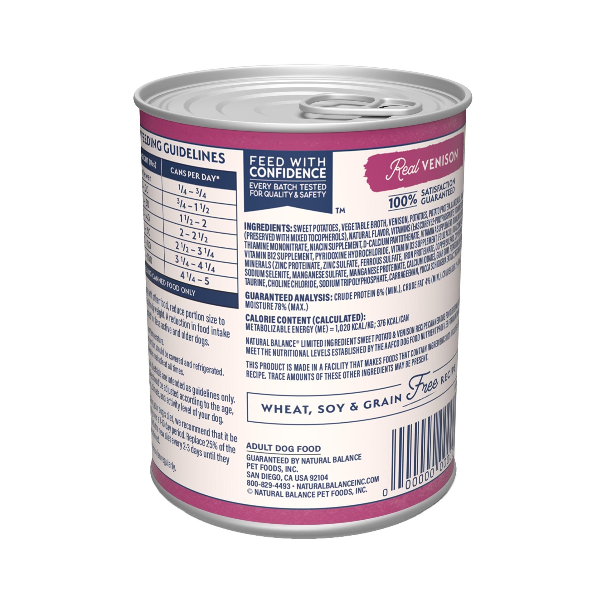 Natural Balance Canned Dog Sweet Potato & Venison - 369g - Canned Dog Food - Natural Balance - PetMax Canada