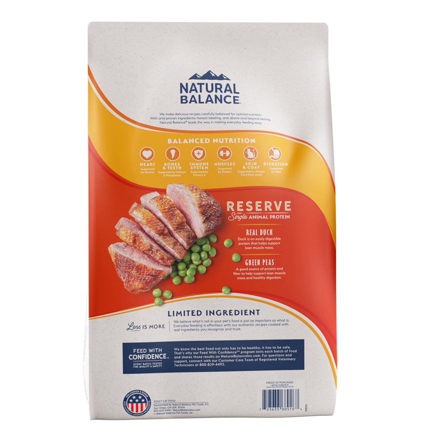 Natural Balance L.I.D. Cat Food Reserve Duck & Green Pea Recipe - 2.2 Kg - Cat Food - Natural Balance - PetMax Canada