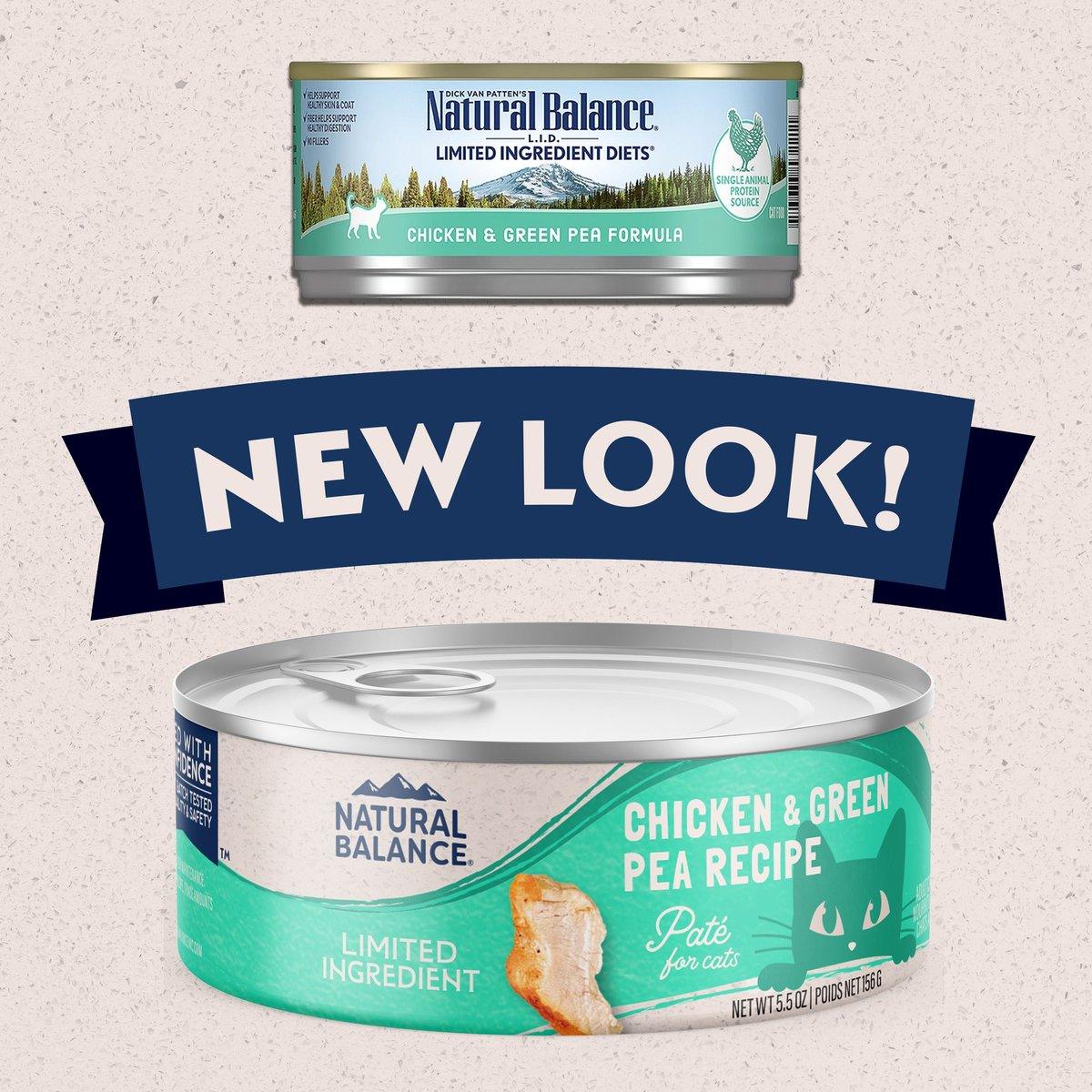 Natural Balance L.I.D. Limited Ingredient Diets Chicken & Green Pea Formula Grain-Free Canned Cat Food - 156g - Canned Cat Food - Natural Balance - PetMax Canada