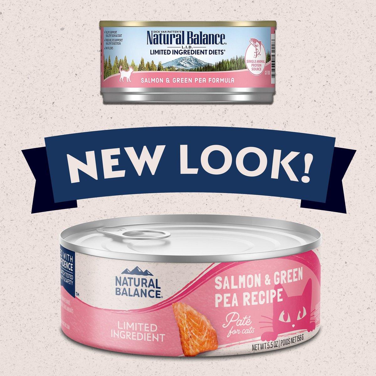 Natural Balance L.I.D. Limited Ingredient Diets Salmon & Green Pea Formula Grain-Free Canned Cat Food - 156g - Canned Cat Food - Natural Balance - PetMax Canada