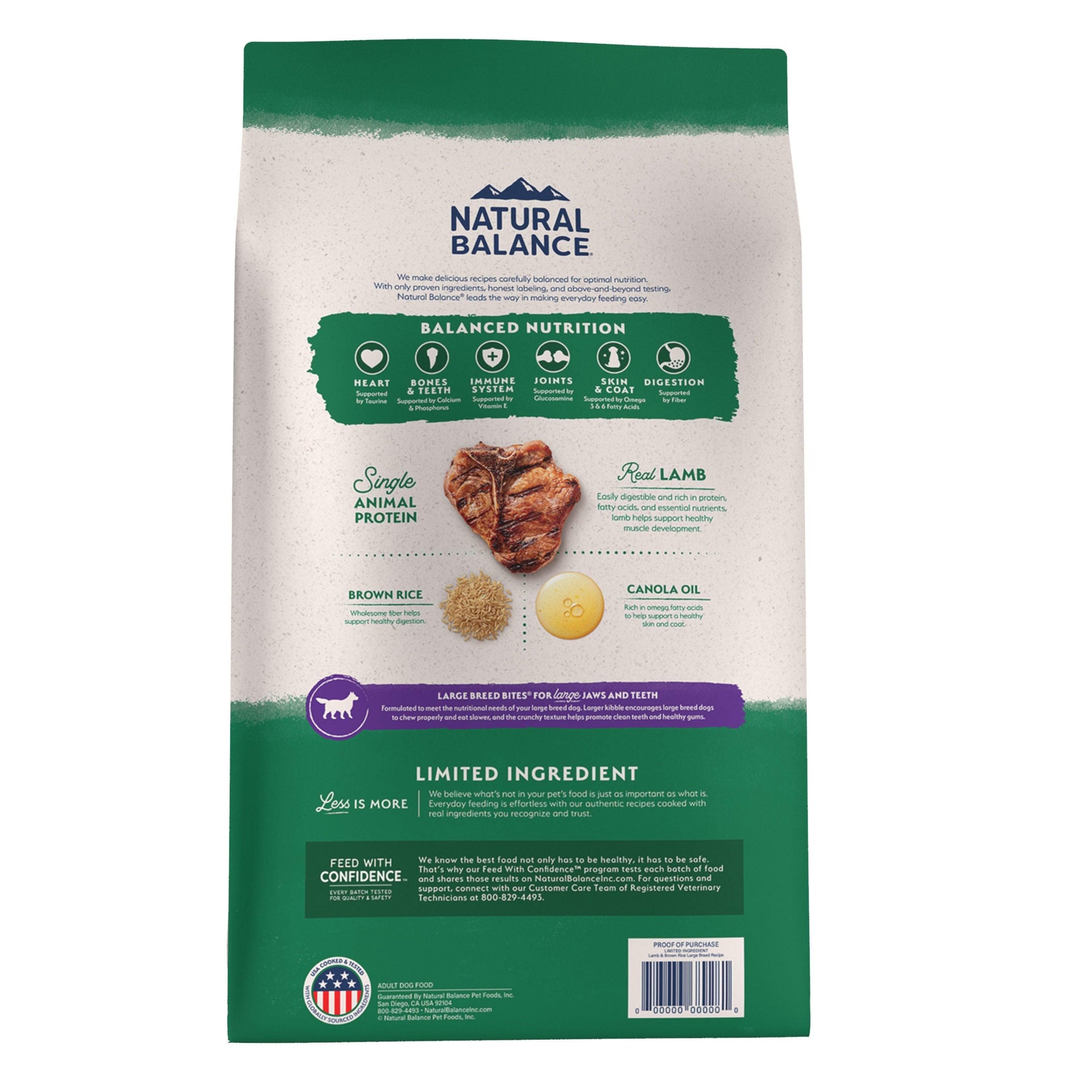 Natural Balance Limited Ingredient Large Breed Lamb & Rice Dog Food - 11.8 Kg - Dog Food - Natural Balance - PetMax Canada