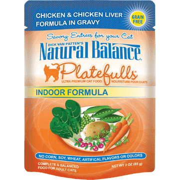 Natural Balance Platefulls Indoor Chicken & Chicken Liver Wet Cat Food - 85g - Canned Cat Food - Natural Balance - PetMax Canada