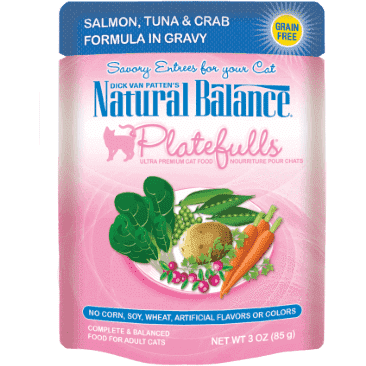 Natural Balance Platefulls Salmon, Tuna & Crab Wet Cat Food - 85g - Canned Cat Food - Natural Balance - PetMax Canada