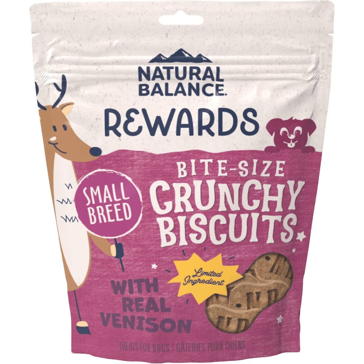 Natural Balance Rewards Crunchy Biscuits Real Venison Dog Treats - 227g - Dog Treats - Natural Balance - PetMax Canada