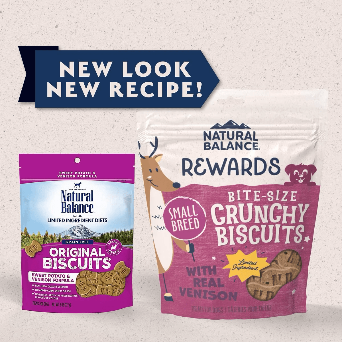 Natural Balance Rewards Crunchy Biscuits Real Venison Dog Treats - 227g - Dog Treats - Natural Balance - PetMax Canada