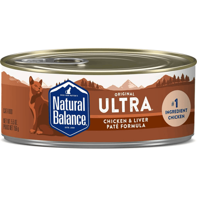 Natural Balance Ultra Premium Chicken & Liver Pate Formula Canned Cat Food - 156g - Canned Cat Food - Natural Balance - PetMax Canada