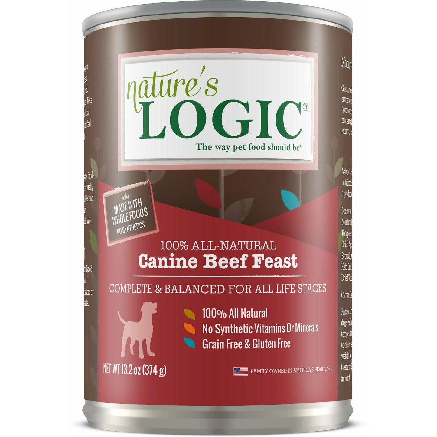 Nature's Logic Canned Dog Food Beef Feast - 374g - Canned Dog Food - Nature's Logic - PetMax Canada