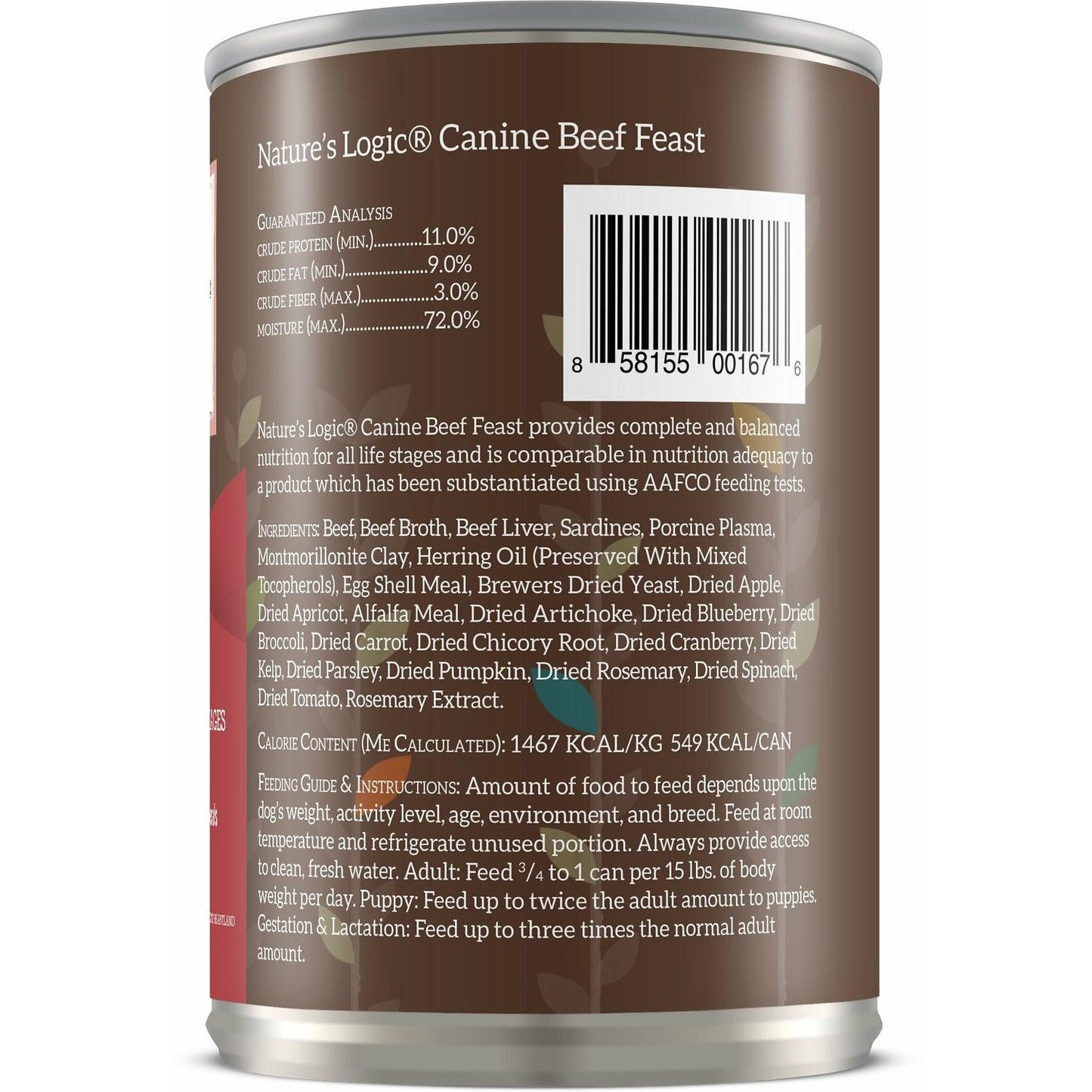 Nature's Logic Canned Dog Food Beef Feast - 374g - Canned Dog Food - Nature's Logic - PetMax Canada