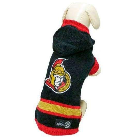 NHL Ottawa Senators Hooded Dog Sweater - X-Small - NHL Sweaters - NHL - PetMax Canada