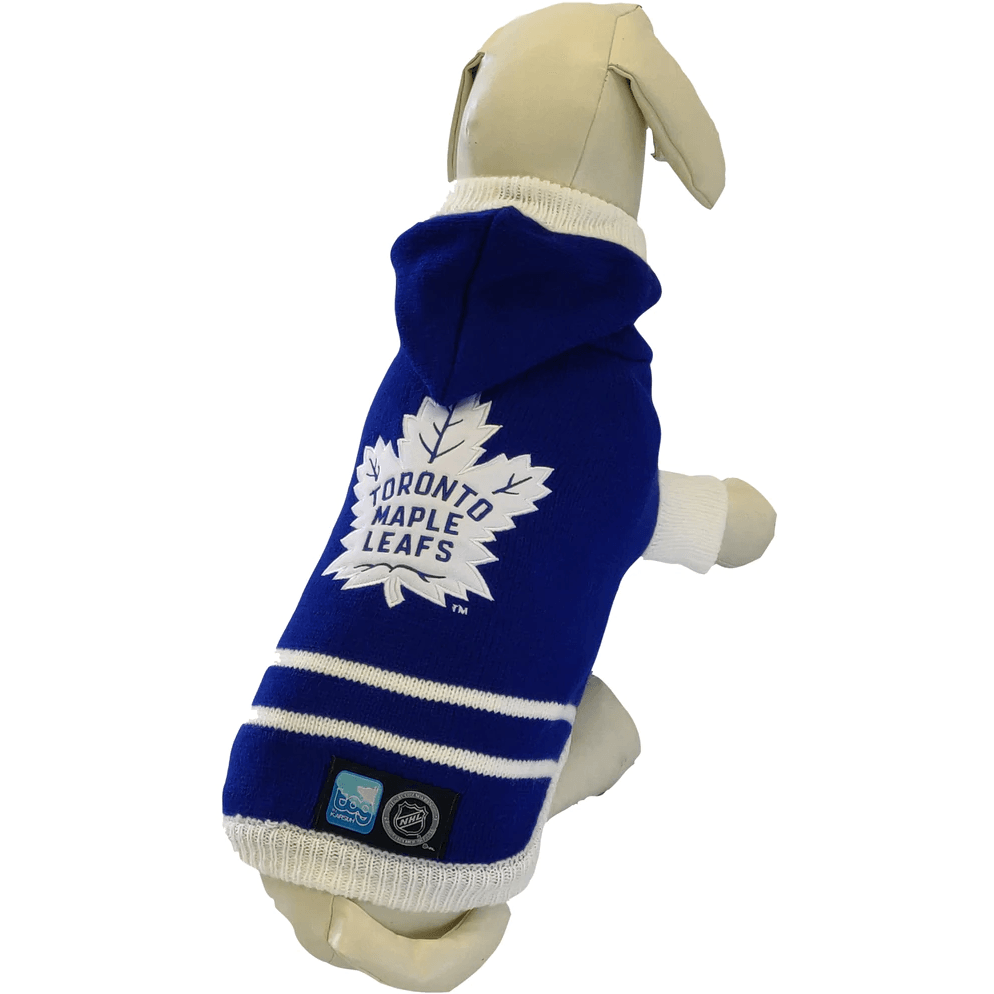 NHL Toronto Maple Leafs Hooded Dog Sweater - X-Small - NHL Sweaters - NHL - PetMax Canada