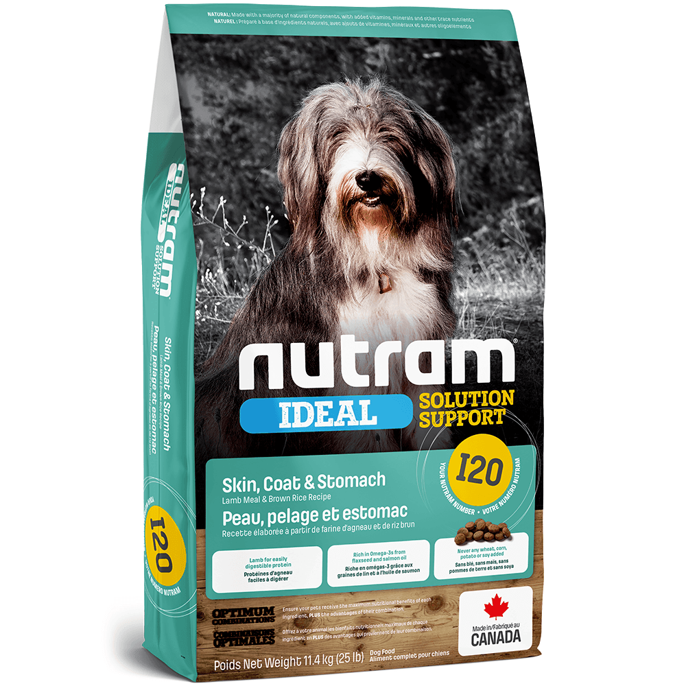 Nutram Ideal Solution Support I20 Lamb Meal & Brown Rice Recipe For Dogs - 11.4 Kg - Dog Food - Nutram - PetMax Canada