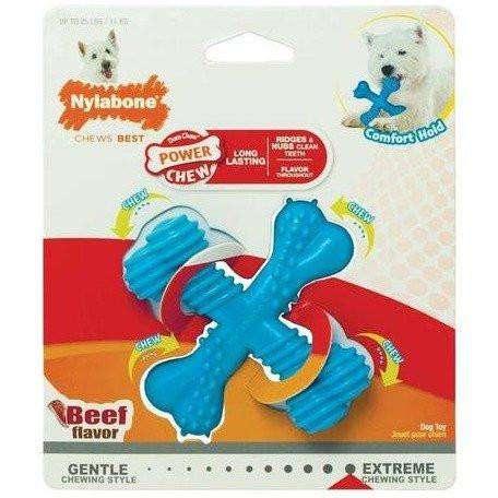 Nylabone Dura Chew Beef Flavor X Bone - Small - Nylon - Nylabone - PetMax Canada