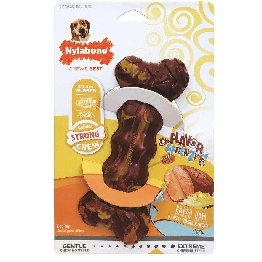 Nylabone Flavor Frenzy Bone Ham & Cheese Potato - Wolf - Nylon - Nylabone - PetMax Canada