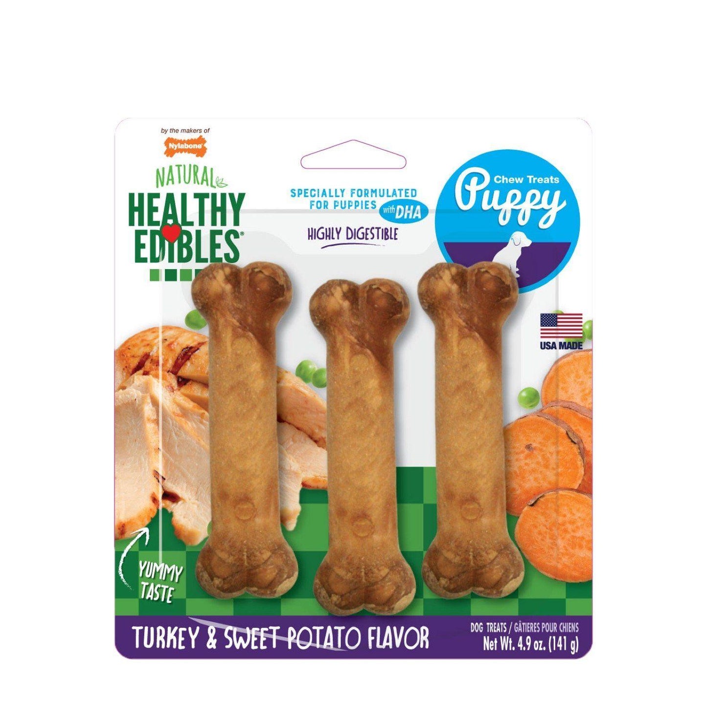 Nylabone Puppy Healthy Edibles - Potato & Turkey - Nylon - Nylabone - PetMax Canada