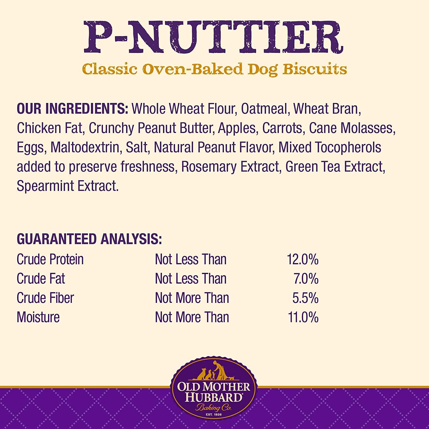 Old Mother Hubbard Classic P-Nuttier Natural Oven-Baked Biscuits Dog Treats - Mini: 142g - Dog Treats - Old Mother Hubbard - PetMax Canada