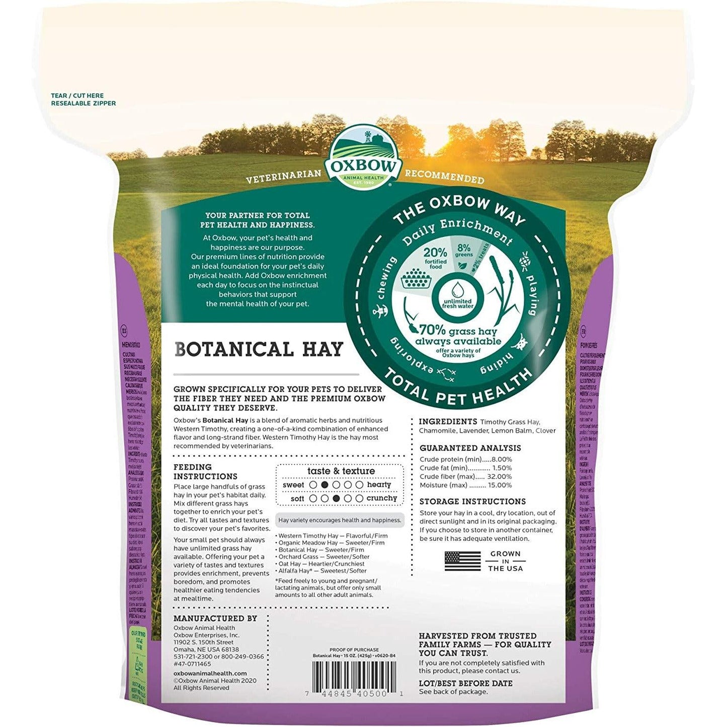 Oxbow Botanical Hay - 425g - Small Animal Food Treats - Oxbow - PetMax Canada