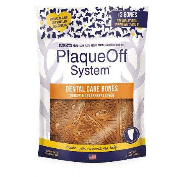 Plaque Off System Dental Turkey & Cranberry Bones - 481g - Dog Treats - PlaqueOff - PetMax Canada