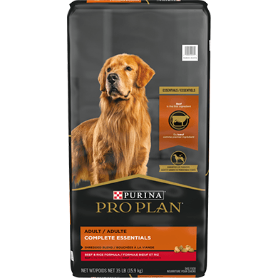 Purina Pro Plan Adult Complete Essentials Shredded Blend Beef & Rice Dry Dog Food - 15.9 Kg - Dog Food - Purina Pro Plan - PetMax Canada