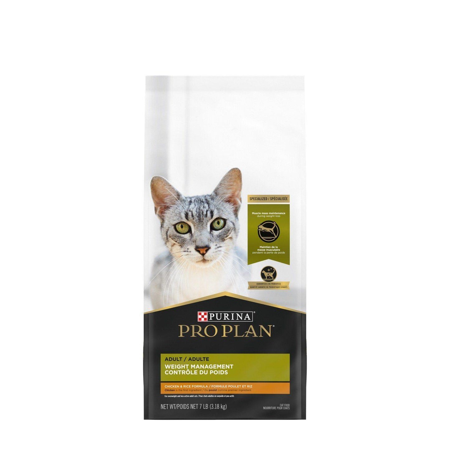 Purina Pro Plan Adult Weight Management Chicken & Rice Dry Cat Food - 3.18 Kg - Cat Food - Purina Pro Plan - PetMax Canada