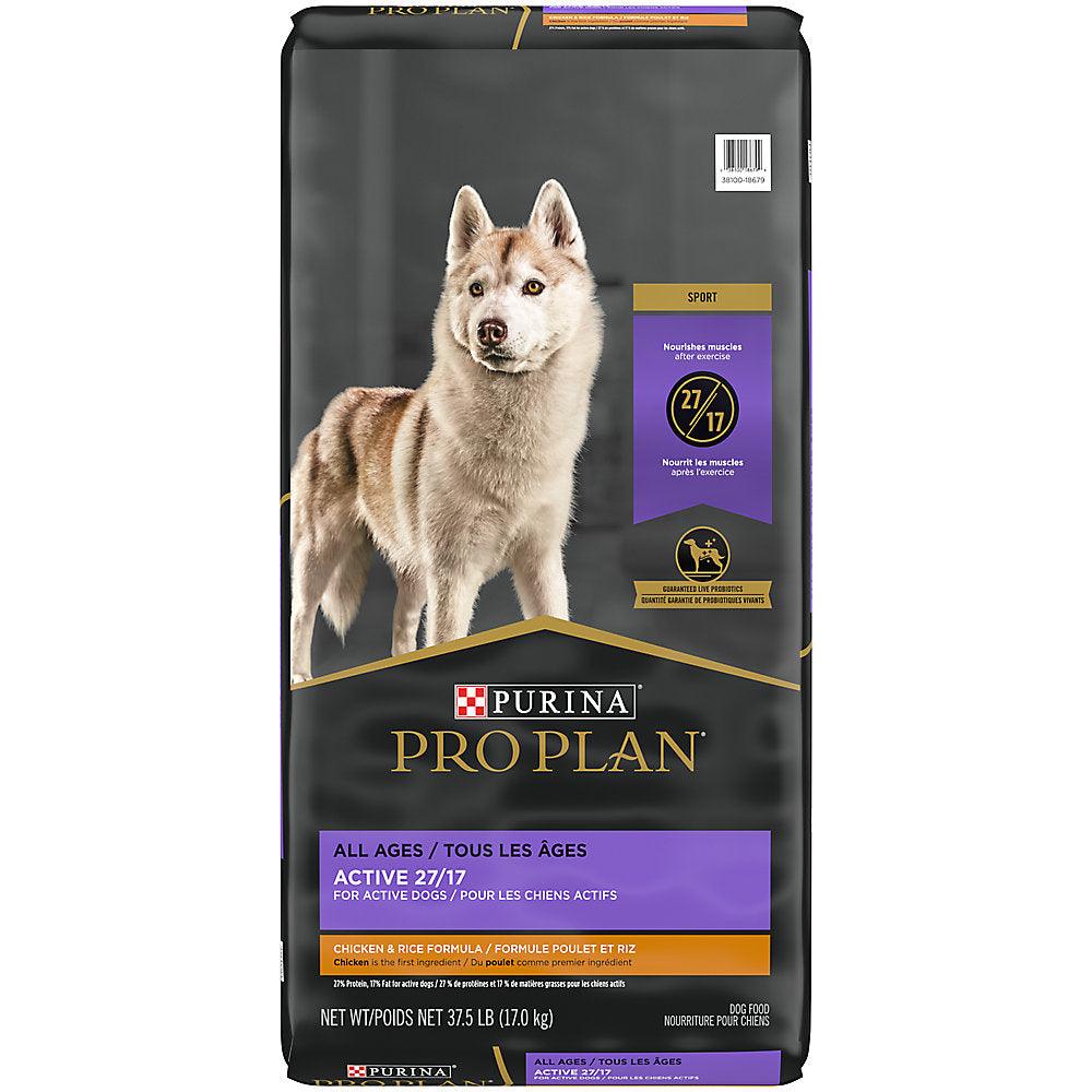 Purina Pro Plan All Ages Sport Active 27/17 Chicken & Rice Formula Dry Dog Food - 15 Kg - Dog Food - Purina Pro Plan - PetMax Canada