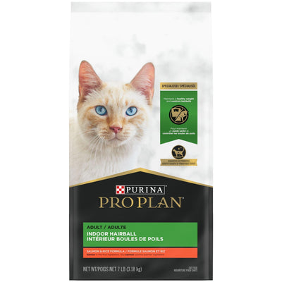 Purina Pro Plan Indoor Hairball Care Adult Dry Cat Food Salmon & Rice - 1.59 Kg - Cat Food - Purina Pro Plan - PetMax Canada