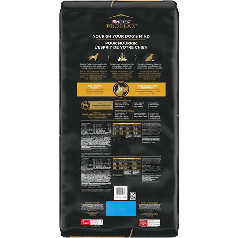 Purina Pro Plan Senior Dog Food With Probiotics Bright Mind 7+ Chicken & Rice Formula - 7.26 Kg - Dog Food - Purina Pro Plan - PetMax Canada