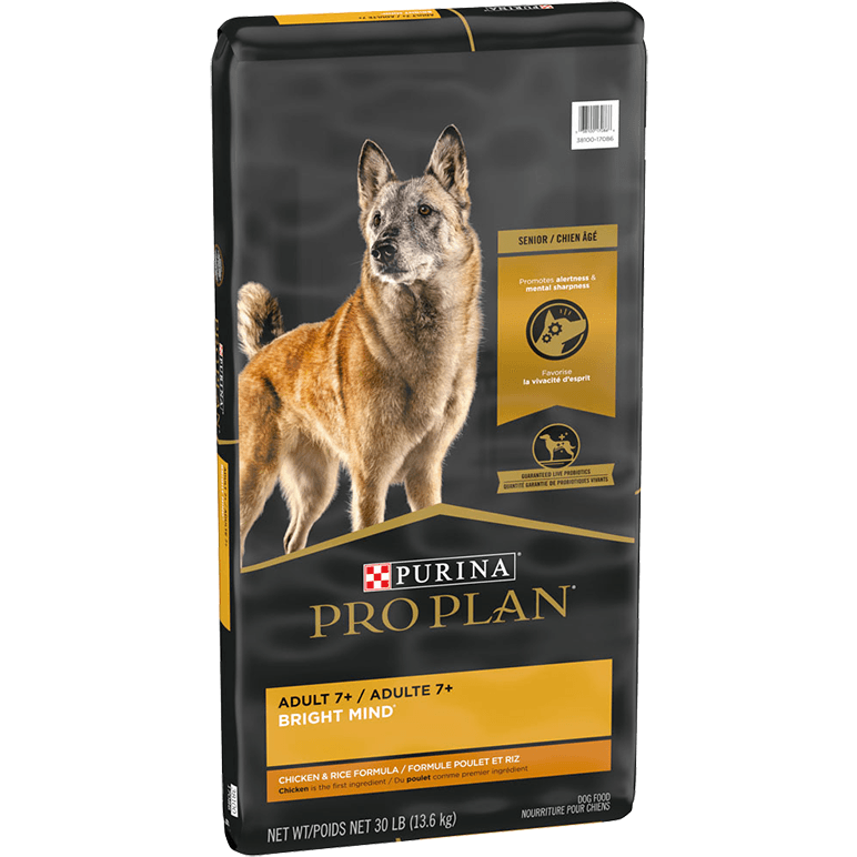 Purina Pro Plan Senior Dog Food With Probiotics Bright Mind 7+ Chicken & Rice Formula - 7.26 Kg - Dog Food - Purina Pro Plan - PetMax Canada