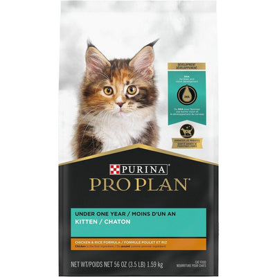 Purina Pro Plan With Probiotics High Protein Dry Kitten Food Chicken & Rice Formula - 1.59 Kg - Cat Food - Purina Pro Plan - PetMax Canada
