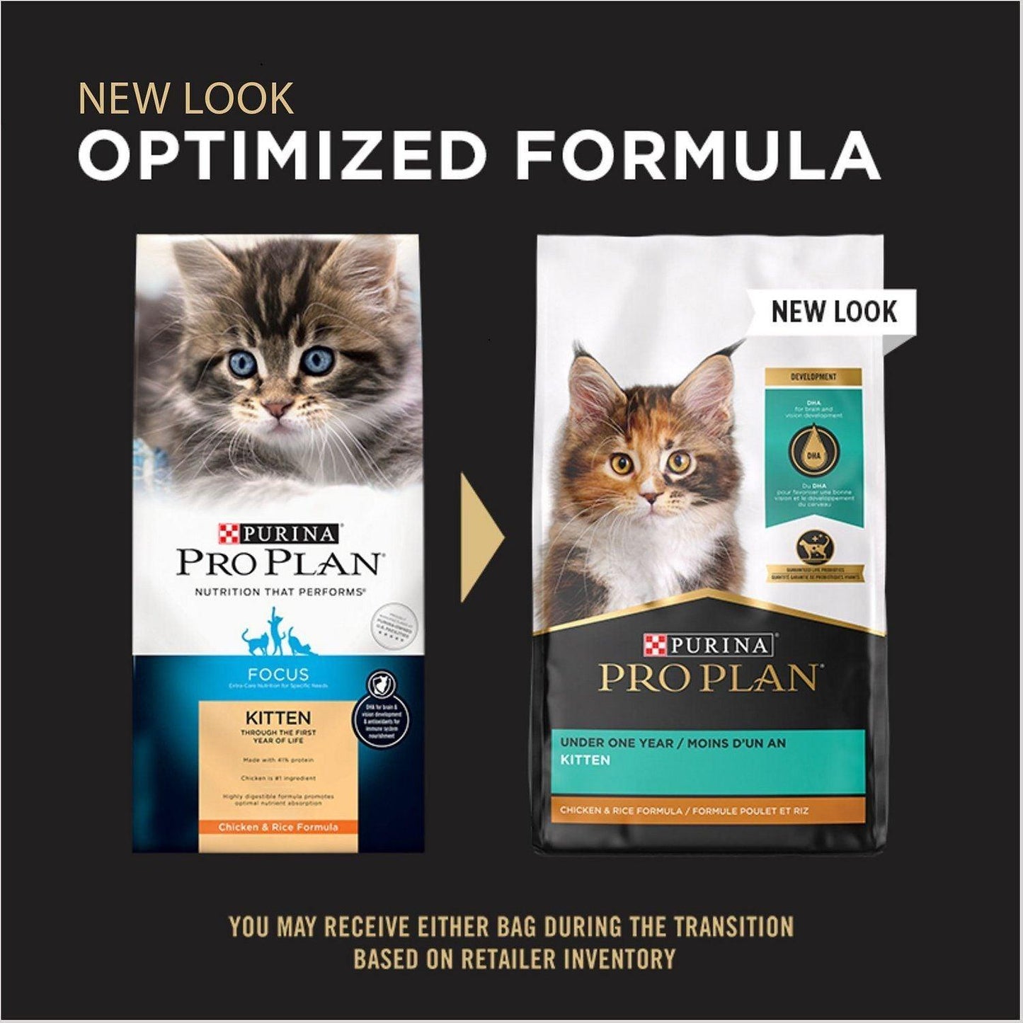 Purina Pro Plan With Probiotics High Protein Dry Kitten Food Chicken & Rice Formula - 1.59 Kg - Cat Food - Purina Pro Plan - PetMax Canada