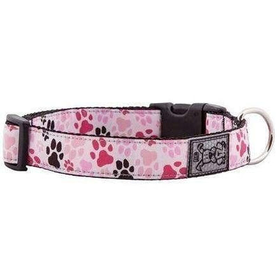 RC Adjustable Dog Collar Pattern Pink Paws - 5/8 X 7 - 9 - Dog Collars - RC Pet Products - PetMax Canada