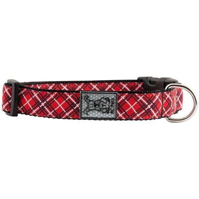 RC Adjustable Dog Collar Pattern Red Tartan - 5/8 X 7-9 - Dog Collars - RC Pet Products - PetMax Canada