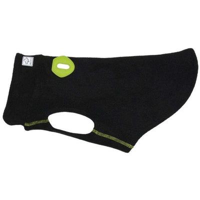 RC Baseline Dog Coat Black & Lime Fleece - 12 inches - Coats - RC Pet Products - PetMax Canada