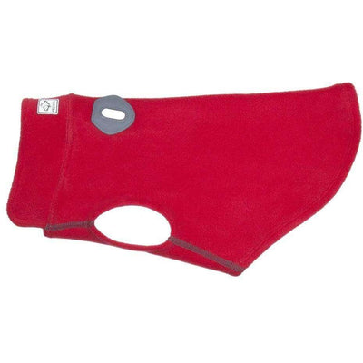 RC Baseline Dog Coat Red & Grey Fleece - 8 inches - Coats - RC Pet Products - PetMax Canada