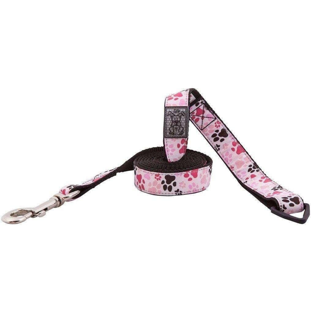 RC Dog Leash Pattern Pink Paws - 3/4 X 6 - Leashes - RC Pet Products - PetMax Canada