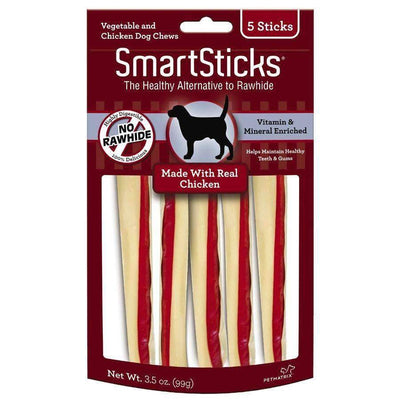 Smart Sticks Dog Chews Chicken - 5 Pack - Dog Treats - Smart Bones - PetMax Canada